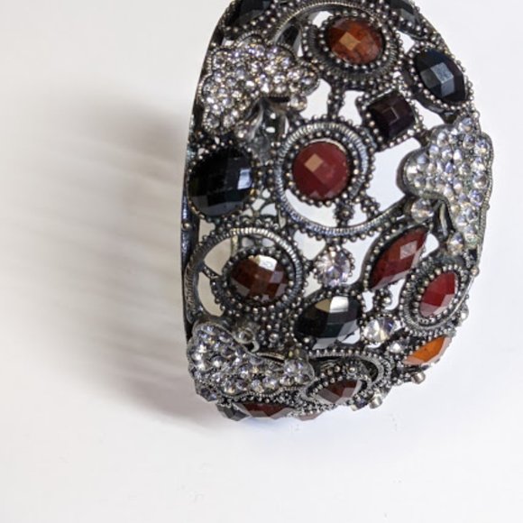 Big Rhinestone Boho Rhinestone Scrolled Bracelet - Picture 5 of 6